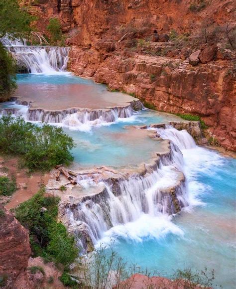Havasu Falls is a waterfall located in the reservation of the Havasupai people, and in the Grand Canyon, Arizona. It is the most visited of the numerous falls along the Havasu Creek and is composed of one ~30m chute …